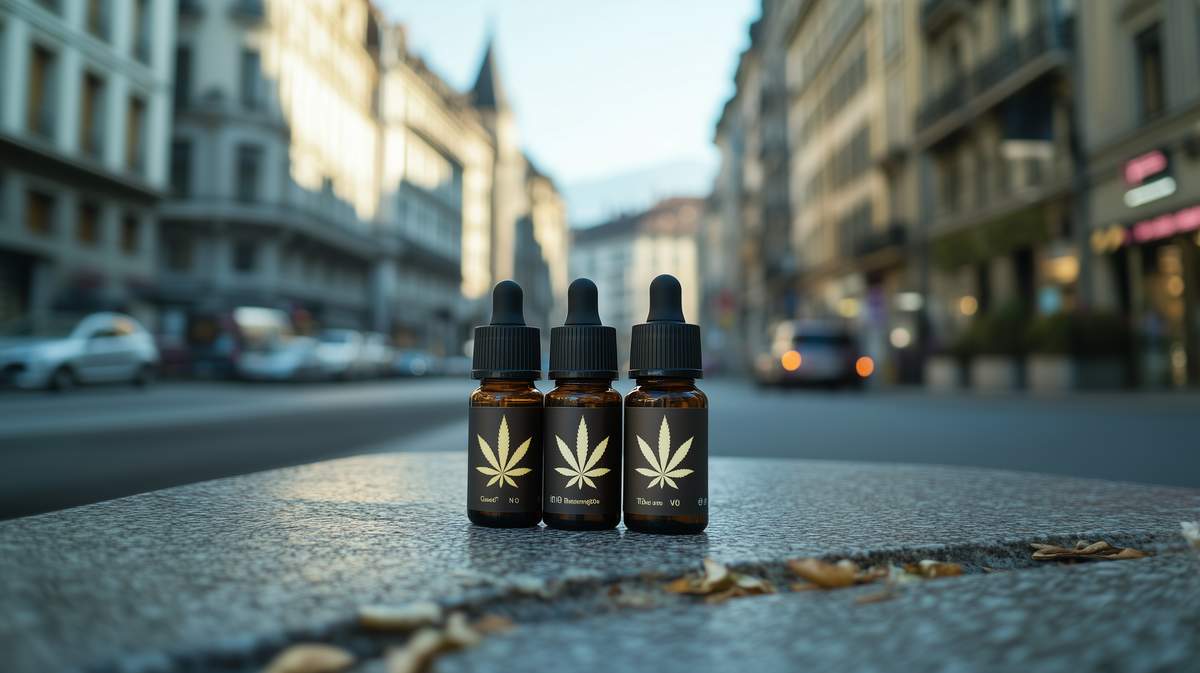 Huile de CBD et CBG dans une rue