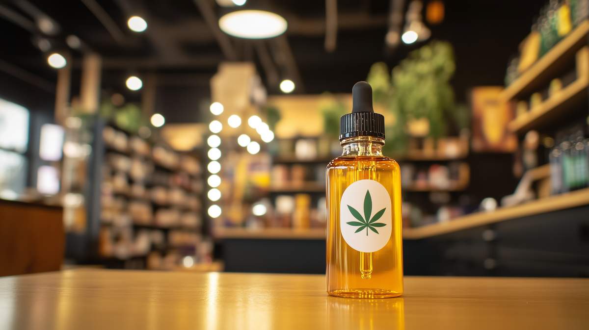 Huile de CBD dans un magasin en France