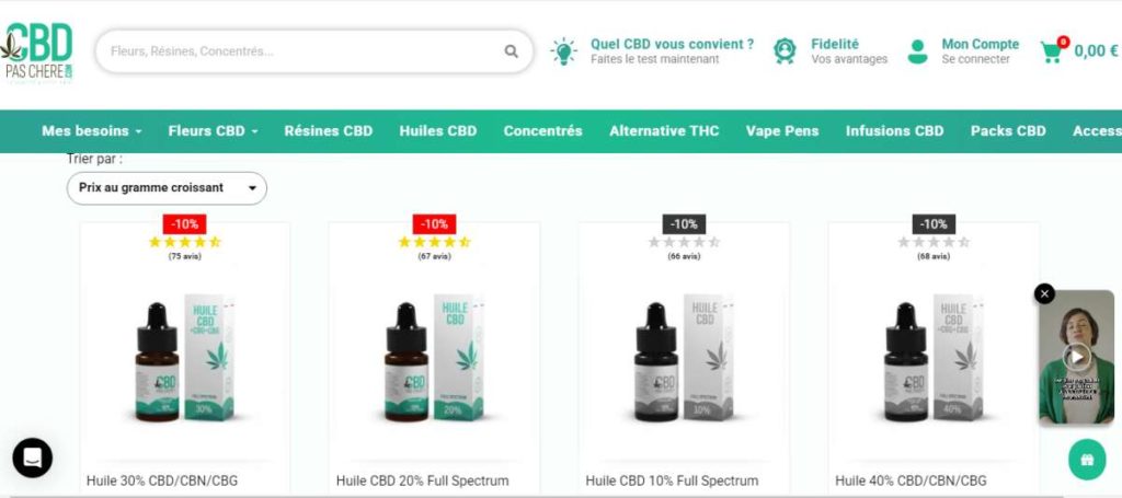 Les huiles de CBD Pas Chère